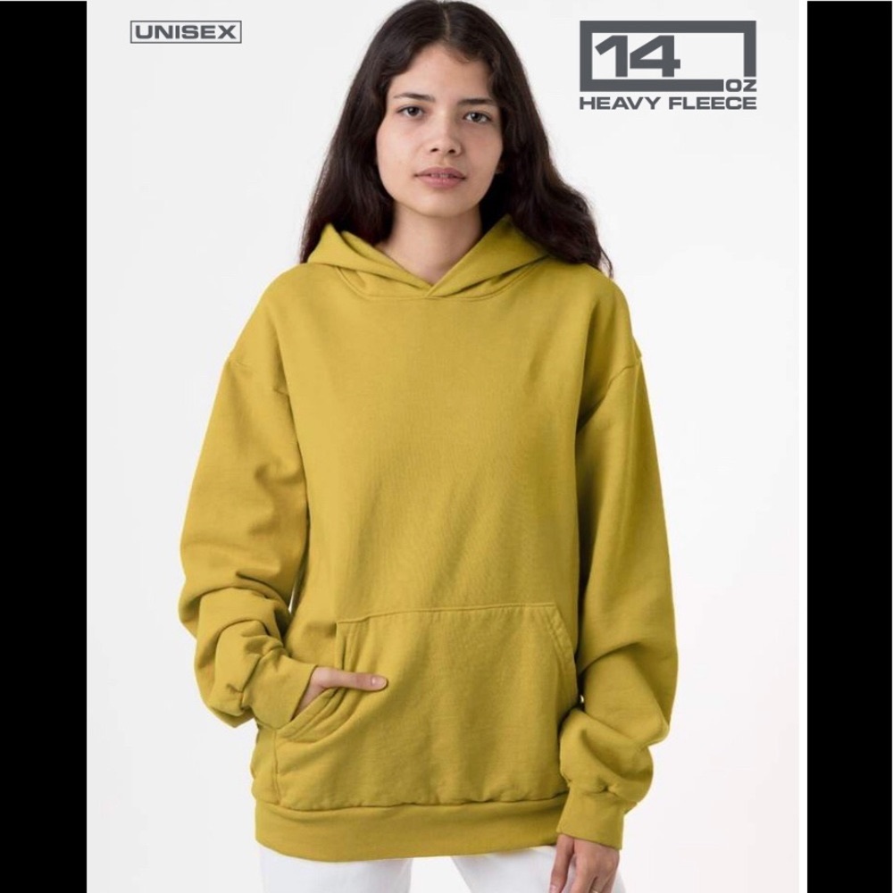 Los Angeles Apparel XS cotton hoodie in yellow
